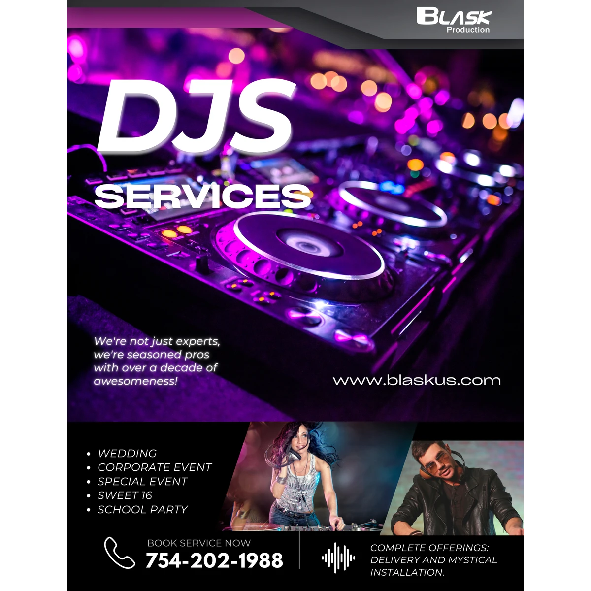 Professional DJ services by BLASK Productions