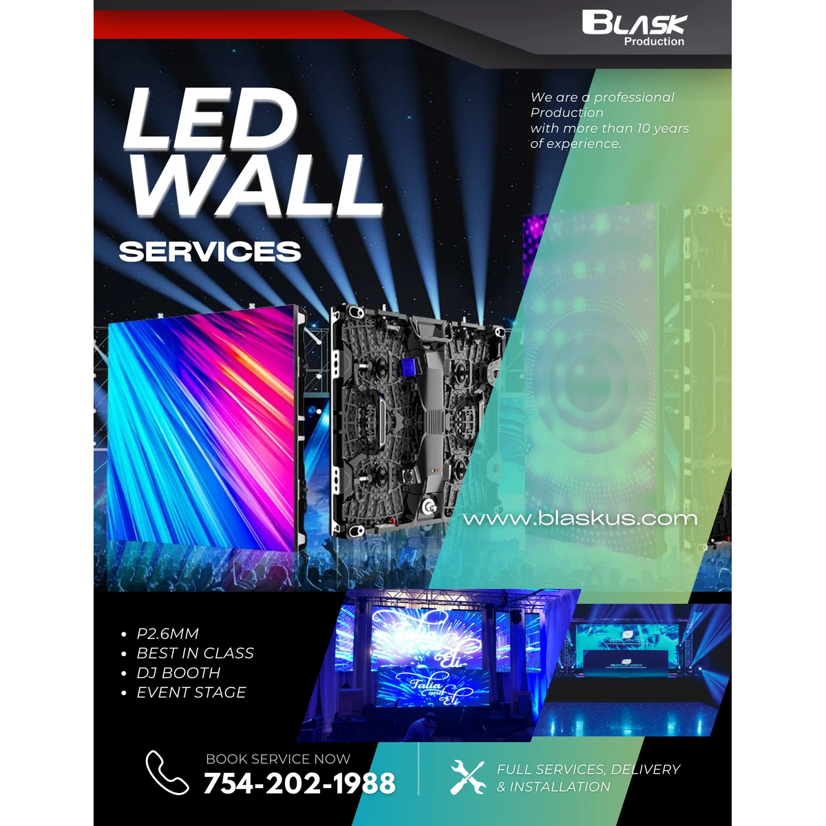 LED panel and video wall rental for events